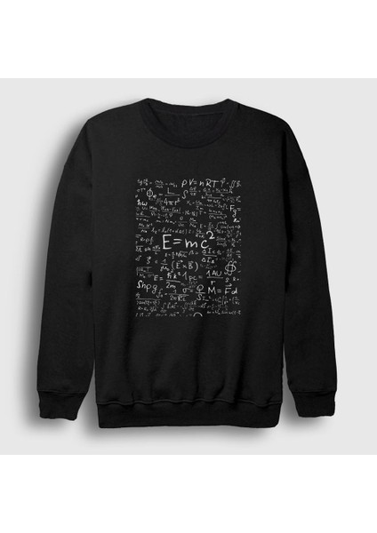 Unisex Siyah Black Board Emc2 Science Albert Einstein Sweatshirt