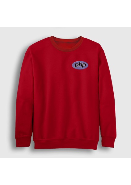 Unisex Kırmızı Php Coder Programmer Developer Yazılımcı Sweatshirt