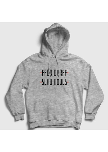 Unisex Gri Send Nudes Katlamalı Gizli Yazılı Kapüşonlu Sweatshirt