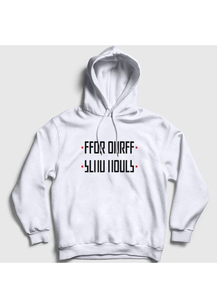 Unisex Beyaz Send Nudes Katlamalı Gizli Yazılı Kapüşonlu Sweatshirt