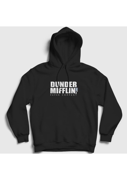 Unisex Siyah Dunder Mifflin Dizi The Office Kapüşonlu Sweatshirt
