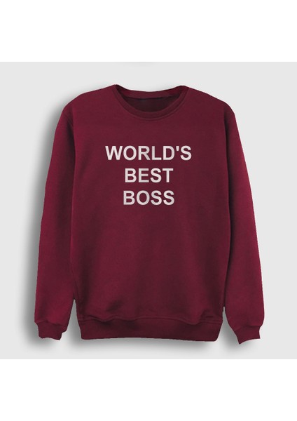 Unisex Bordo Worlds Best Boss The Office Sweatshirt