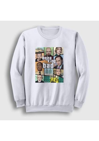 Unisex Beyaz Gta Dizi Breaking Bad Sweatshirt