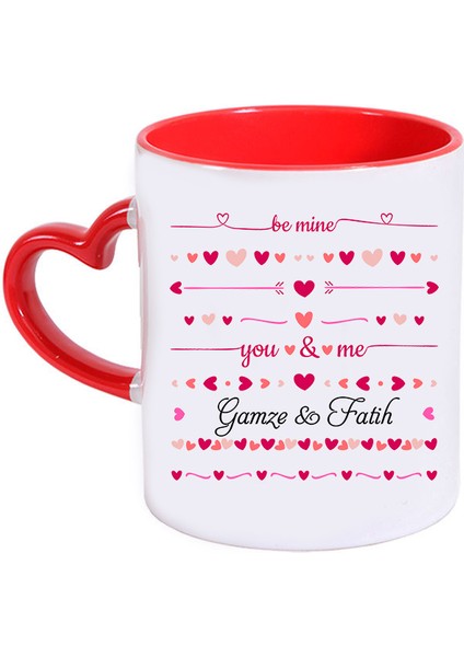 Sevgiliye Hediye İsimli Kalpli Kupa Bardak