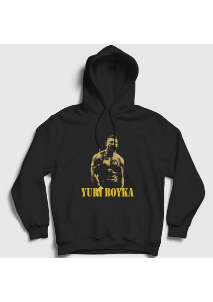 Unisex Siyah Fighter V2 Yuri Boyka Kapüşonlu Sweatshirt