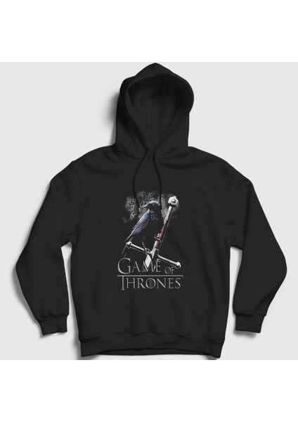 Unisex Siyah Sword Dizi Game Of Thrones Kapüşonlu Sweatshirt