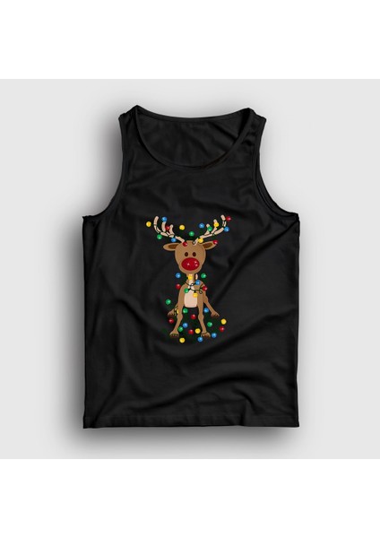 Unisex Siyah Adorable Reindeer Geyik Yılbaşı Atlet