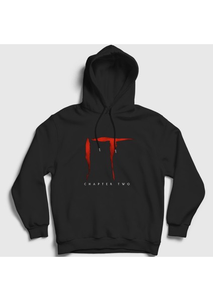 Unisex Siyah Chapter Two Pennywise Stephen King It Kapüşonlu Sweatshirt