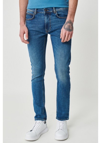 Luke Slim Tapered Fit Normal Bel Esnek Jean Kot Pantolon