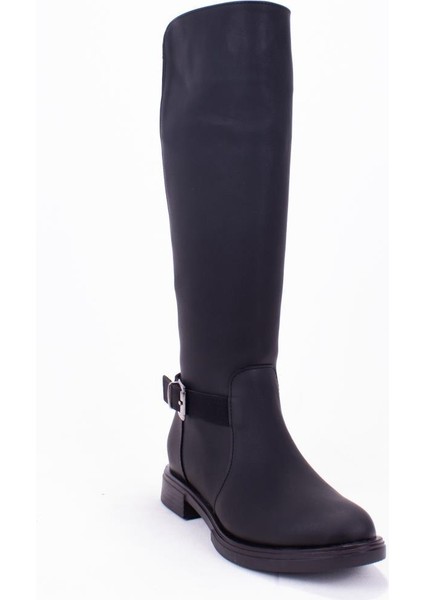 DZA07-43621910 Siyah Günlük Streçli Düz Topuk Kadın Çizme fiyatları