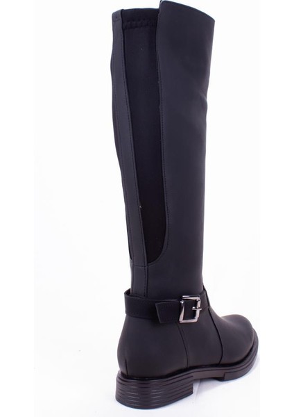 DZA07-43621910 Siyah Günlük Streçli Düz Topuk Kadın Çizme fırsatları