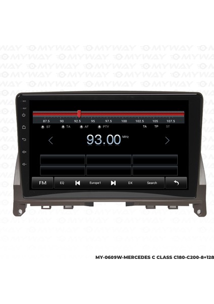 Mercedes C Class C200 Android Multimedya 4gb Ram Carplay Navigasyon Ekran - Myway