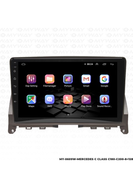 Mercedes C Class C200 Android Multimedya 4gb Ram Carplay Navigasyon Ekran - Myway