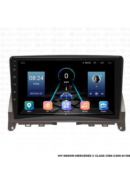 Mercedes C Class C200 Android Multimedya 4gb Ram Carplay Navigasyon Ekran - Myway