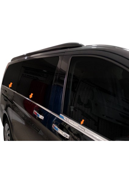 Mercedes Vito W447 Van Cam Alt Çıtaları 8 Parça (Tek Sürgü L3-Uş) Paslanmaz Çelik 2014 > modelleri