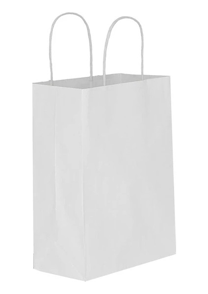 Kağıt Poşet Çanta Kraft Beyaz 32*20*32 cm