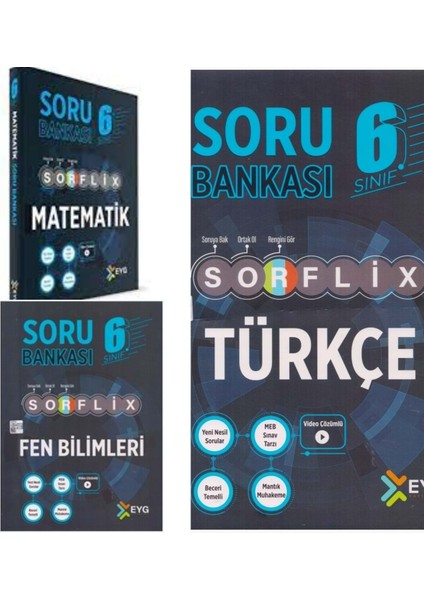 6. Sınıf Türkçe-Matematik-Fen Bilimleri Soru Bankası Set