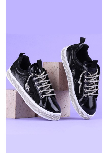 Kadın Siyah Taşlı Ortopedik Sneaker fiyatları