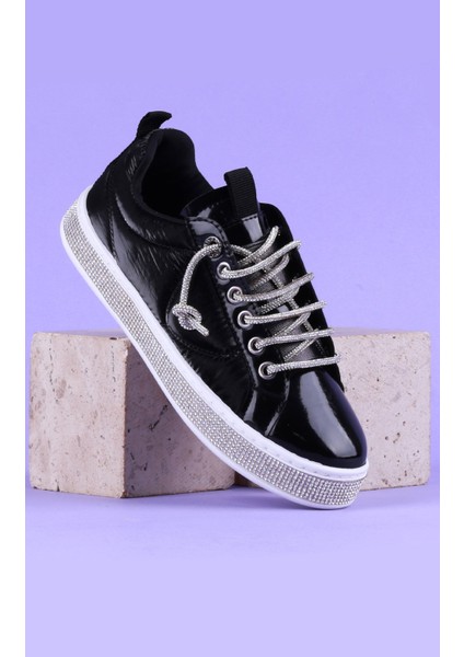 Kadın Siyah Taşlı Ortopedik Sneaker modelleri