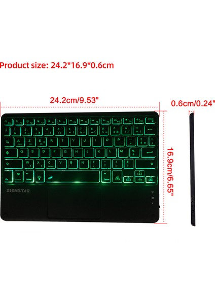 Ultra Slim Bluetooth Uyumlu Kablosuz Rgb Klavye - Siyah (Yurt Dışından)