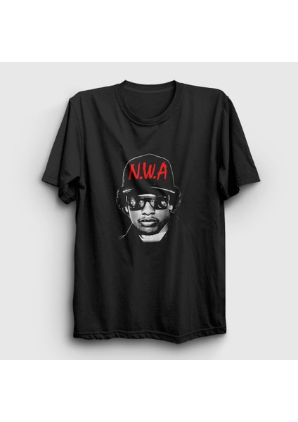 Unisex Siyah Eazy E Nwa T-Shirt