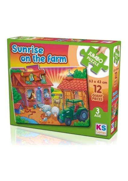 Sunrise On The Farm Jumbo Puzzle 12 Parça