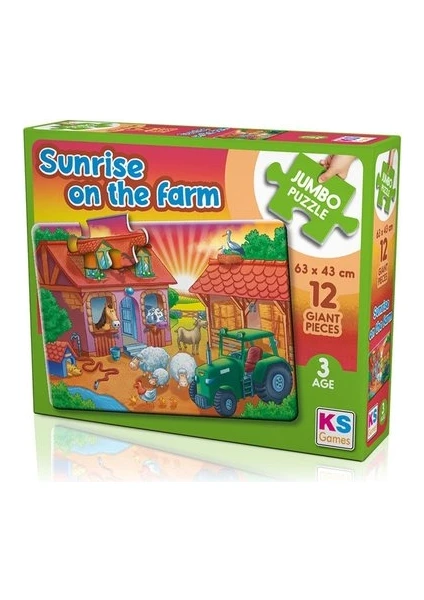 KS Games Sunrise On The Farm Jumbo Puzzle 12 Parça