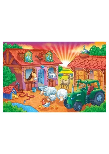 Sunrise On The Farm Jumbo Puzzle 12 Parça