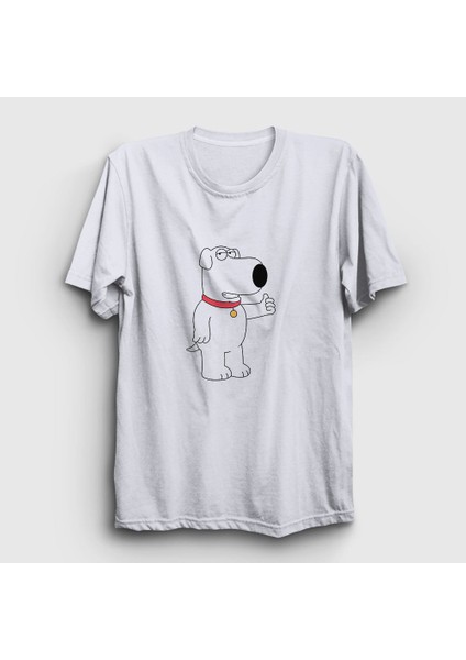 Unisex Beyaz Brian Griffin Family Guy T-Shirt