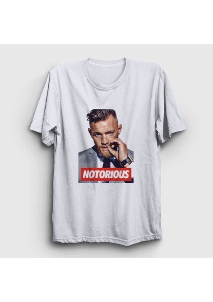 Unisex Beyaz Notorious V3 Ufc Conor Mcgregor T-Shirt