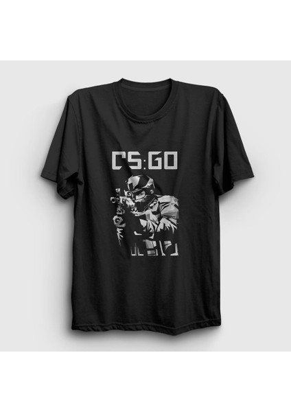 Unisex Siyah Sniper Oyun Counter Strike Cs Go T-Shirt