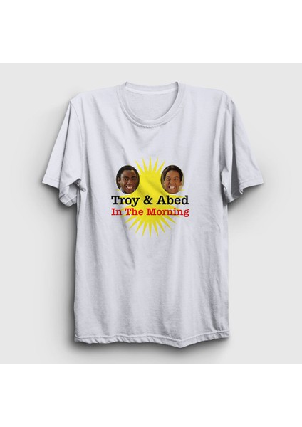 Unisex Beyaz Logo Troy And Abed In The Morning T-Shirt