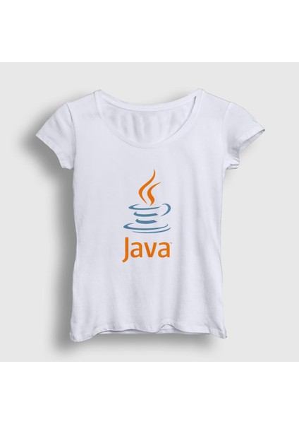 Kadın Beyaz Java Coder Programmer Developer Yazılımcı T-Shirt