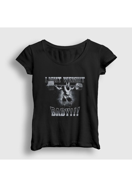Kadın Siyah Light Weight Baby Gym Spor Ronnie Coleman T-Shirt