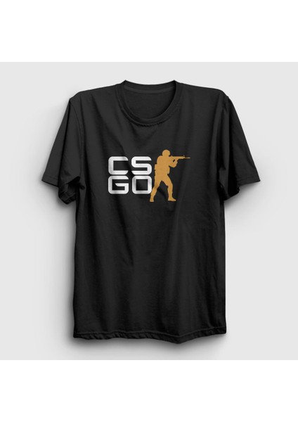 Unisex Siyah Logo Oyun Counter Strike Cs Go T-Shirt