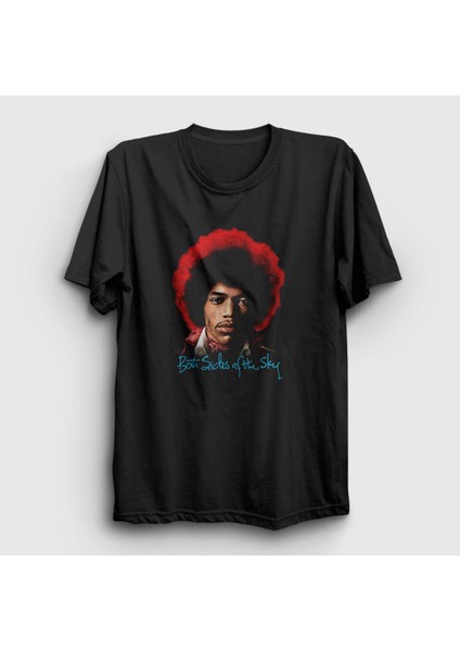 Unisex Siyah Both Side Of The Sky Jimi Hendrix T-Shirt