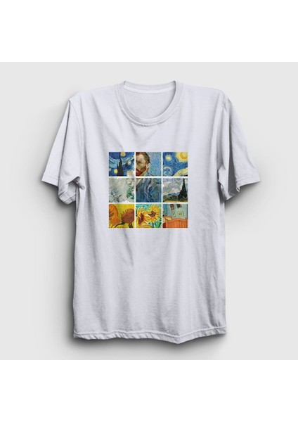 Unisex Beyaz Art Painter Vincent Van Gogh T-Shirt