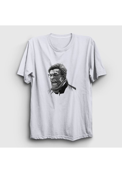 Unisex Beyaz Shout Soccer Futbol Jürgen Klopp T-Shirt