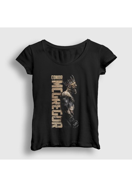 Kadın Siyah King V2 Ufc Conor Mcgregor T-Shirt