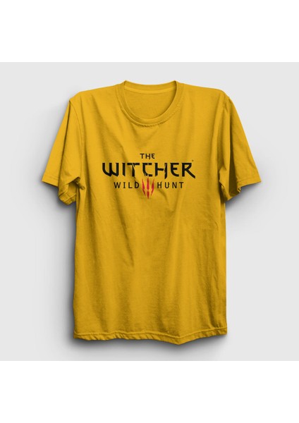 Unisex Sarı Wild Hunt Dizi Witcher T-Shirt