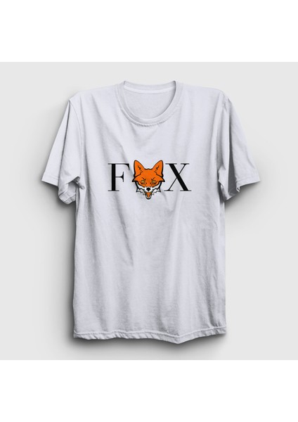 Unisex Beyaz Logo Fox Tilki T-Shirt