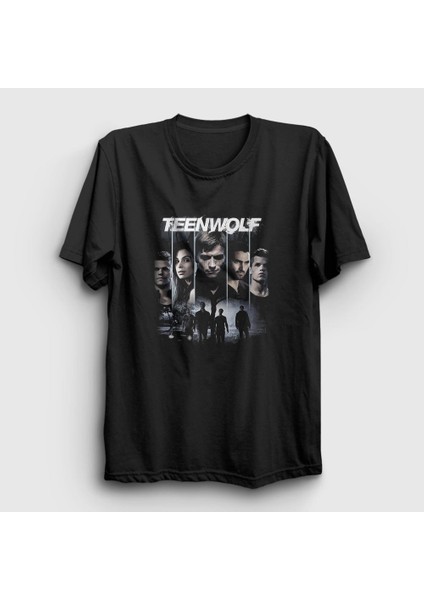 Unisex Siyah Poster Dizi Teen Wolf T-Shirt