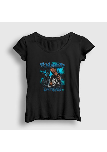 Kadın Siyah Bolt Snoop Dogg T-Shirt