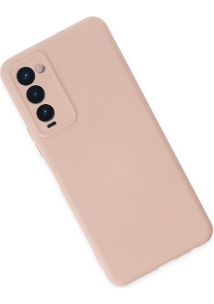 Tecno Camon 18P Kılıf Lansman Nano Içi Kadife Silikon - Pudra