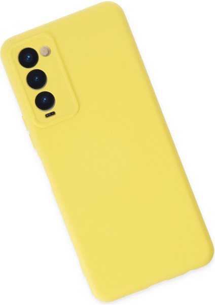 Tecno Camon 18P Kılıf Lansman Nano Içi Kadife Silikon - Sarı