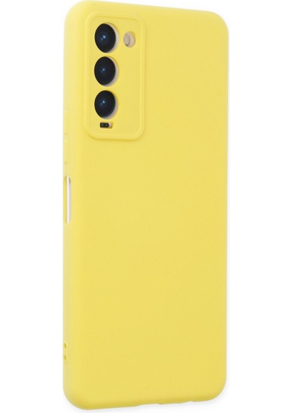 Tecno Camon 18P Kılıf Lansman Nano Içi Kadife Silikon - Sarı