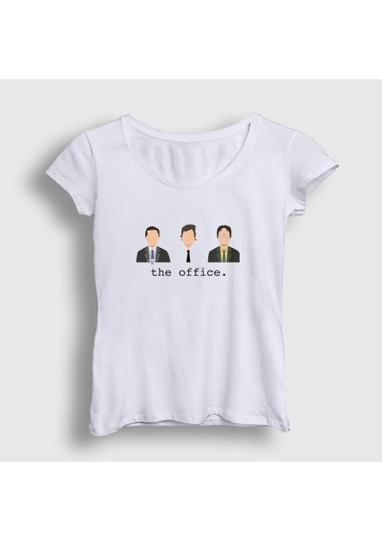 Kadın Beyaz Characters Dizi The Office T-Shirt