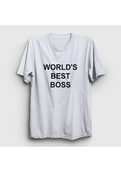 Unisex Beyaz Worlds Best Boss The Office T-Shirt