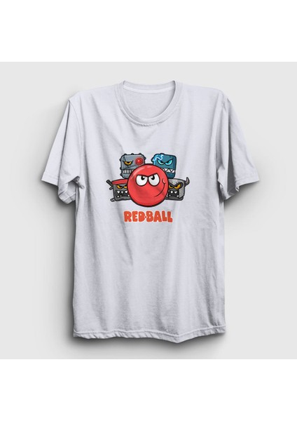 Unisex Beyaz Crew Oyun Red Ball T-Shirt