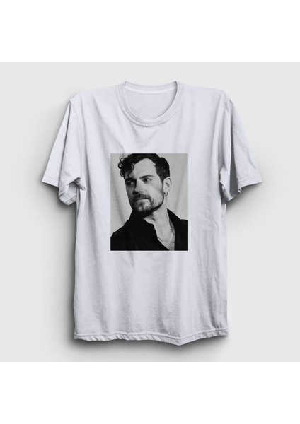 Unisex Beyaz Grayscale Henry Cavill T-Shirt